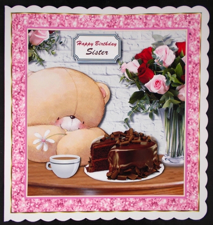 Forever friends with chocolate cake and roses by Linda Short