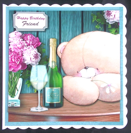 Forever friends with champagne and flowers by Linda Short