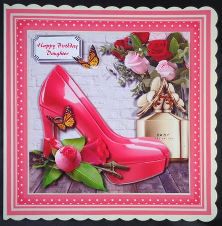 Pink shoes, perfume and roses by Linda Short