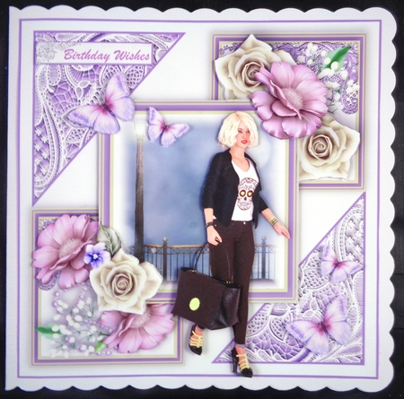 Fashion and lace 2 Card Kit by Linda Short