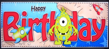 Large DL HAPPY BIRTHDAY 3D decoupage by Linda Short