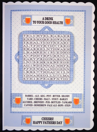 WORD SEARCH, BEER, 5 x 7 by Linda Short