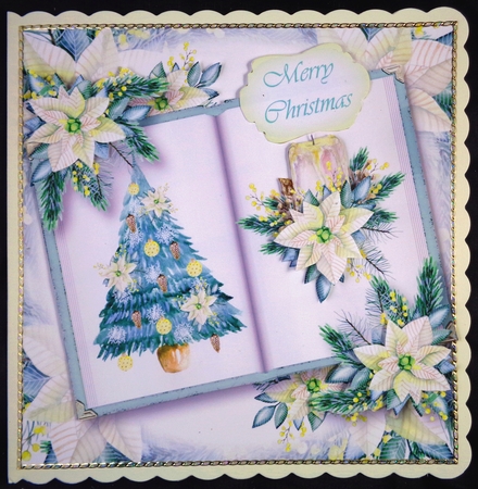 Open Book Christmas - Tree & Candle 8x8 by Linda Short