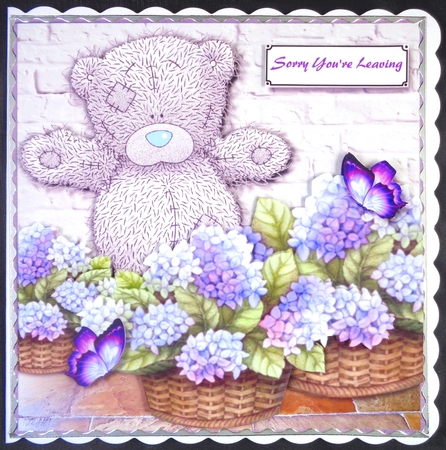 Tatty Teddy with baskets of flowers for various occasions by Linda Short