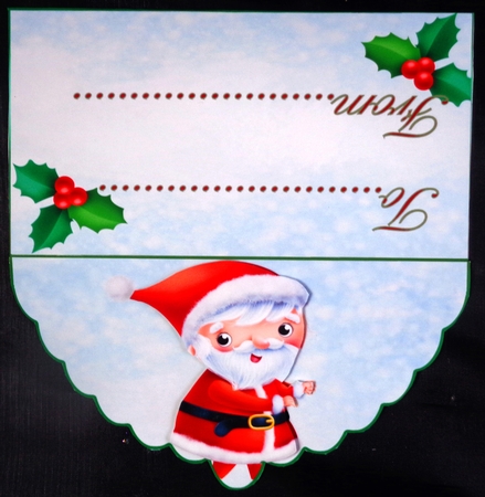 Santa and reindeer Christmas money wallet by Linda Short
