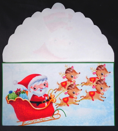 Santa and reindeer Christmas money wallet by Linda Short