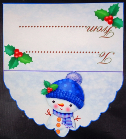 snowman and christmas tree money wallet by Linda Short
