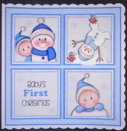 Baby Boy 1st Christmas Squares Mini Kit by Linda Short