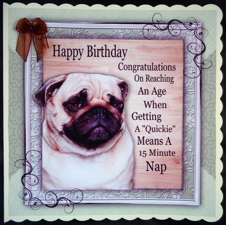 Funny Pug Adult Humor 8x8 by Linda Short