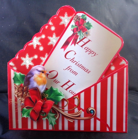 Christmas Robin - Stand-up Envelope Card Mini Kit by Linda Short