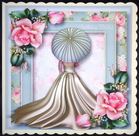 Floral Beauty - Downton Roses 8x8 by Linda Short