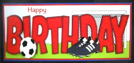 Football Boots & Football BIRTHDAY large dl by Linda Short