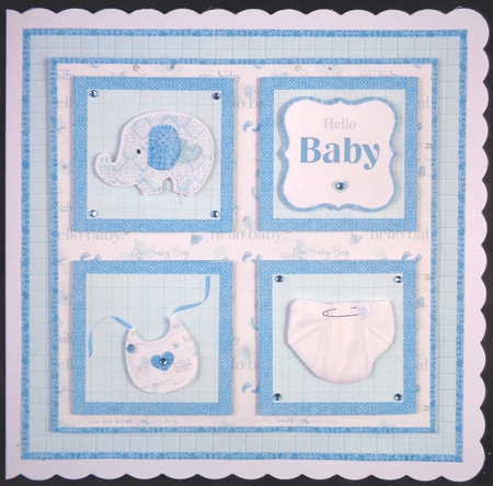 New Baby Boy Squares Mini Kit & Decoupage by Linda Short
