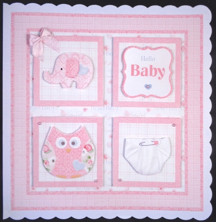 New Baby Girl Squares Mini Kit & Decoupage by Linda Short