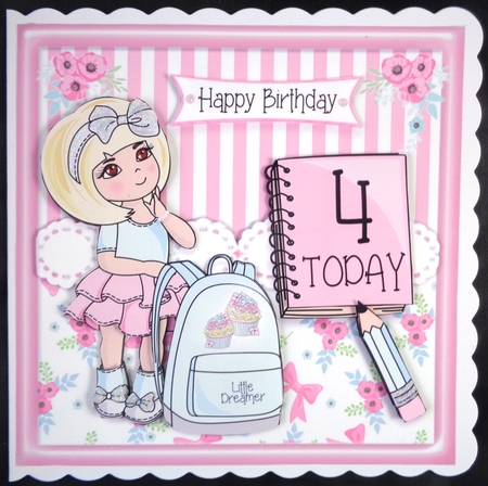Little Dreamer Age Birthday Card Topper by Linda Short