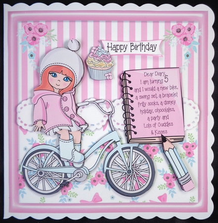 Birthday Wishes Bike Card Topper by Linda Short