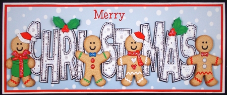Gingerbread Men Friends CHRISTMAS large dl by Linda Short