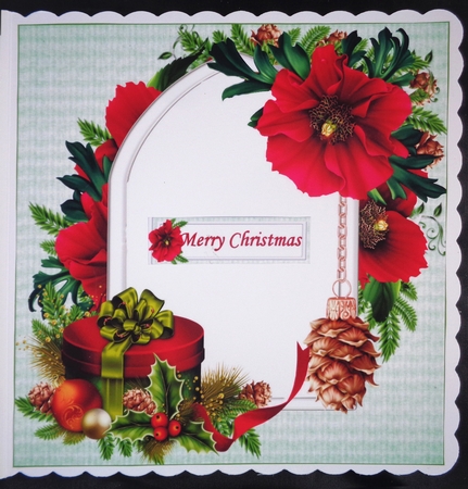 8x8 Vintage Christmas through the window choice of 2 scenes mini kit by Linda Short