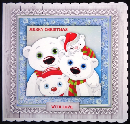 Gorgeous Polar Bear Family 8x8 by Linda Short