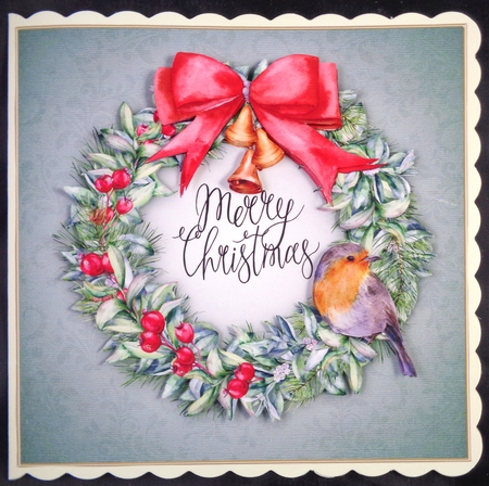 Snowberry Wreath 7x7 Quick Card Front by Linda Short
