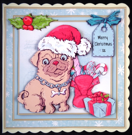 Pug Christmas Mini Kit by Linda Short