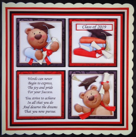 GRADUATION PASSING EXAMS SQUARES 7.5 Quick Layer Card & Insert Mini Kit by Linda Short