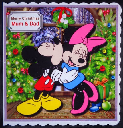 Mickey and Minnie under the mistletoe by Linda Short