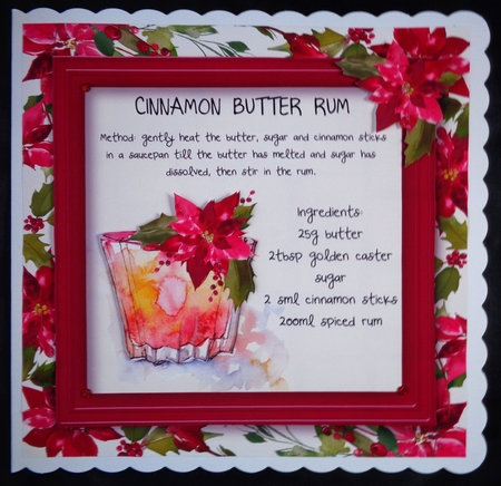 A Christmas Cocktail - Cinnamon Butter Rum 8x8 by Linda Short