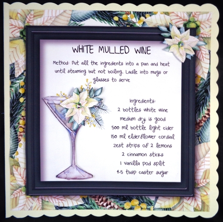 A Christmas Cocktail - White Mulled Wine 8x8 by Linda Short