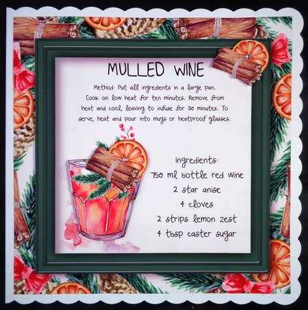 A Christmas Cocktail - Mulled Wine 8x8 by Linda Short