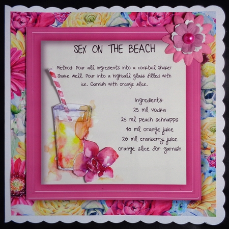 Party Cocktails - Sex On The Beach 8x8 by Linda Short