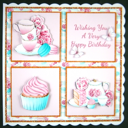 Afternoon Tea Birthday Card Mini Kit by Linda Short