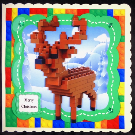 Gorgeous Lego Reindeer 8x8 by Linda Short