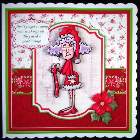 HUMOROUS STELLA AT CHRISTMAS 7.5 Decoupage & Inserts Bumper Kit by Linda Short