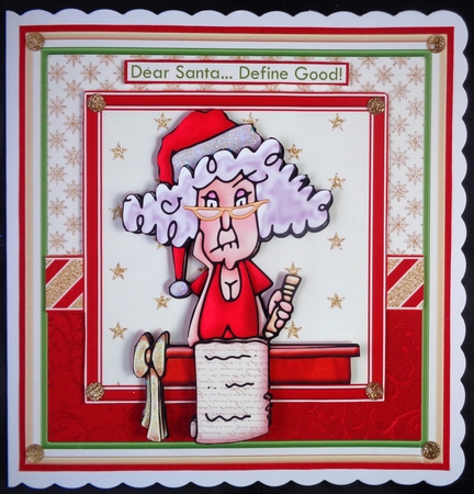 HUMOROUS STELLA AT CHRISTMAS 7.5 Decoupage & Inserts Bumper Kit by Linda Short