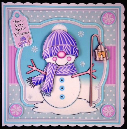 Snowman in Knitted Hat 2 Mini Kit by Linda Short