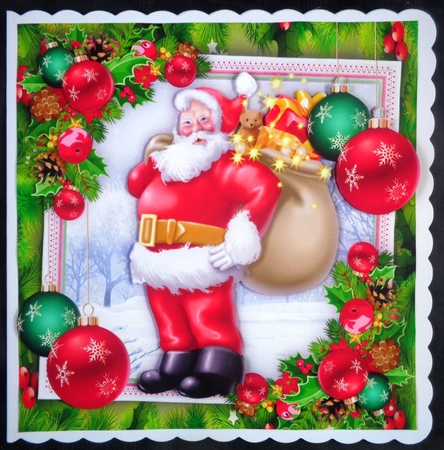 Santa With His Presents 8x8 by Linda Short