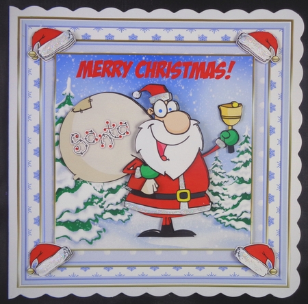 Santas Here Christmas Decoupage Topper by Linda Short
