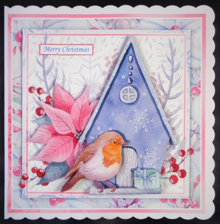 ROBIN AT HOME CHRISTMAS 7.5 Decoupage & Insert Kit by Linda Short