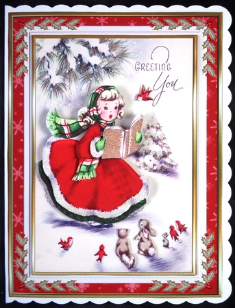 Merry Christmas Vintage Decoupage Topper by Linda Short