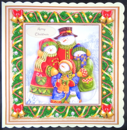 Gorgeous Snowman Family 8x8 by Linda Short