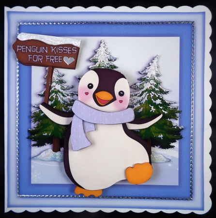 Penguin Kisses 8 Square Card Mini-Kit by Linda Short
