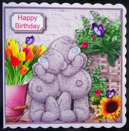 Tatty teddy watching the butterflies by Linda Short