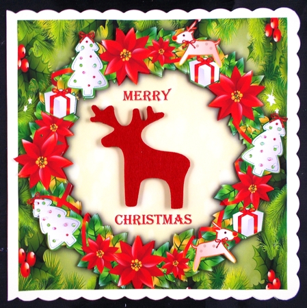 Gorgeous Christmas Wreath Blank Insert 8x8 by Linda Short