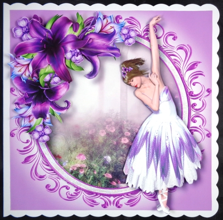 Beautiful Ballerina With Purple Lilies by Linda Short