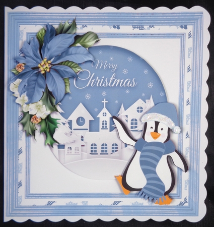 Christmas penguin paper art2  a4 by Linda Short