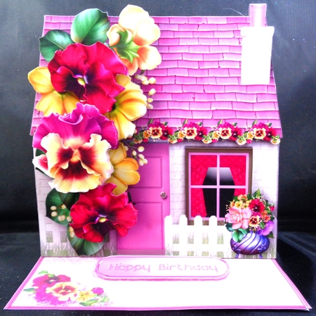 Pansies - Cottage Easel Card Mini Kit by Linda Short