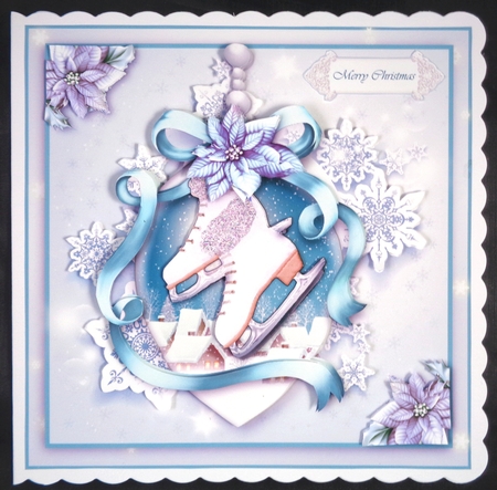 Ice Skate Bauble Card Kit by Linda Short