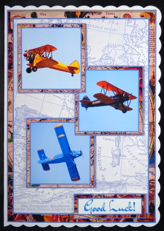 Bi-Plane Good Luck 3 Squares by Linda Short