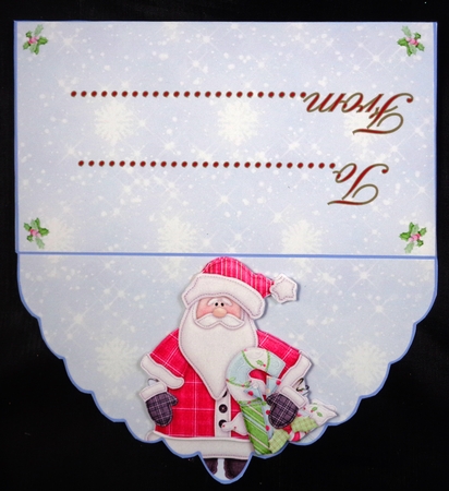 Christmas joyful hearts Santa gift money wallet by Linda Short